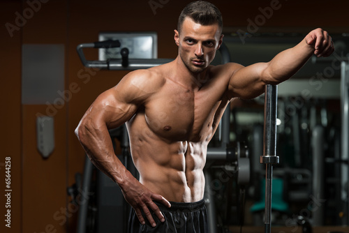 Sexy Muscular Man Rest After Exercises