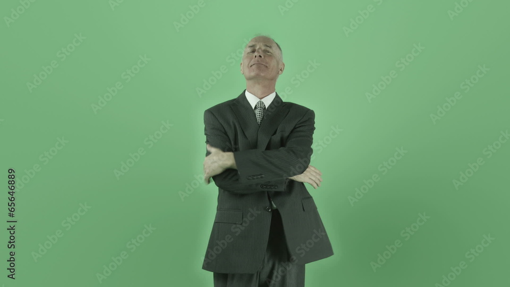 Senior caucasian businessman isolated on chroma green screen Senior caucasian businessman isolated on chroma green screen