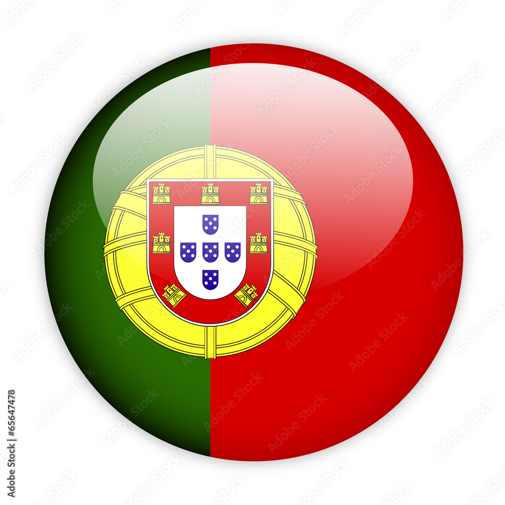 Obraz premium Portugal flag button