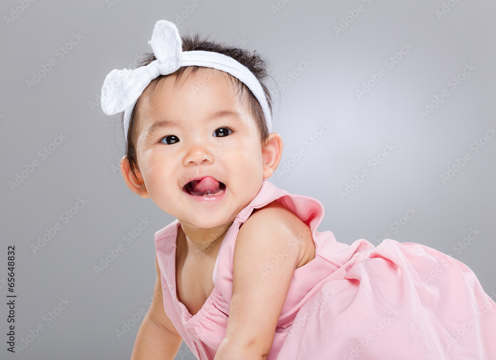 Little girl with tongue sticking out Little girl with tongue sticking out