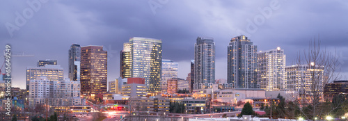 Bright Lights City Skyline Downtown Bellevue Washington USA © Christopher Boswell