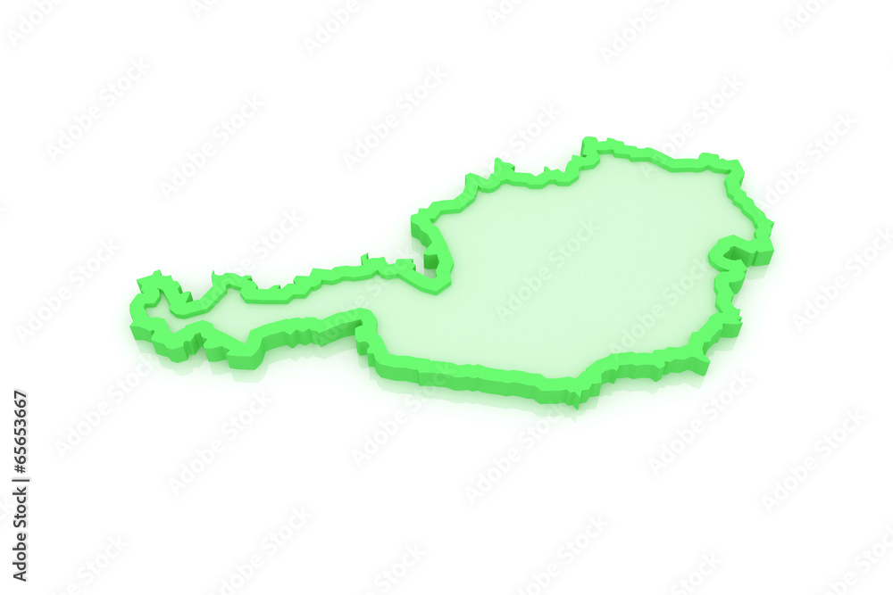 Three-dimensional map of Austria. Three-dimensional map of Austria.