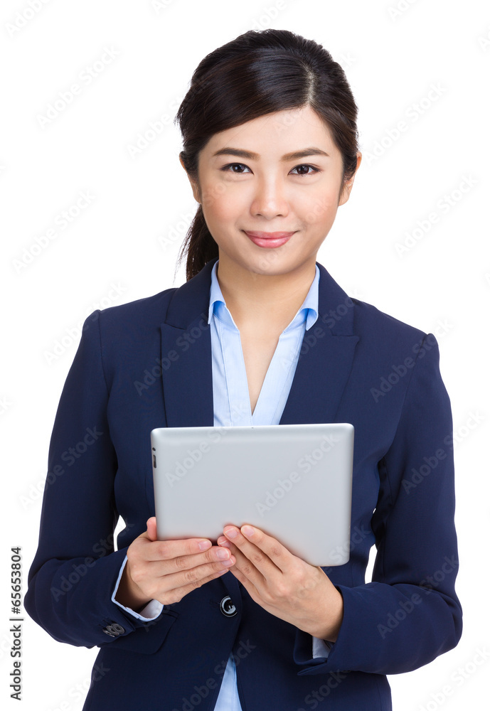 Business woman holding tablet Business woman holding tablet