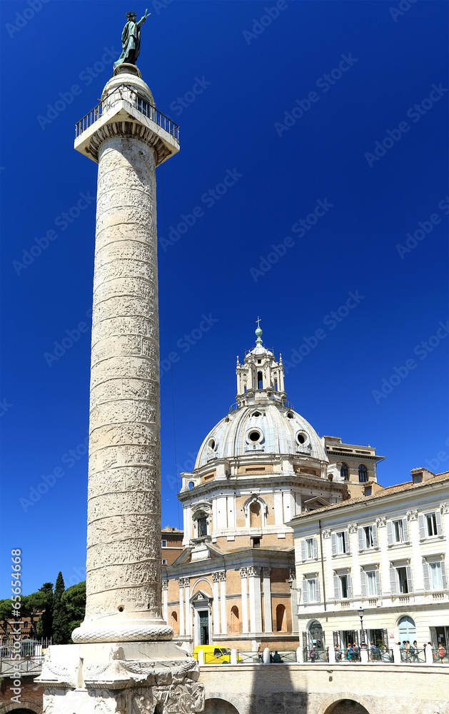 Columna Traiana in Rome, Italy, Europe