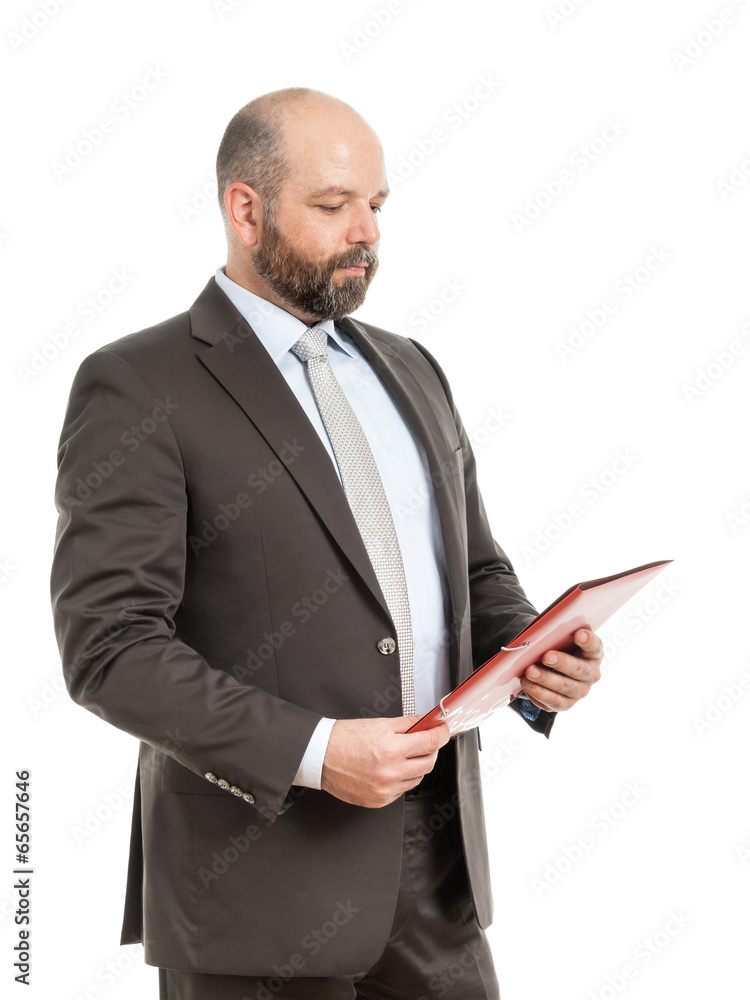 business man with red folder business man with red folder