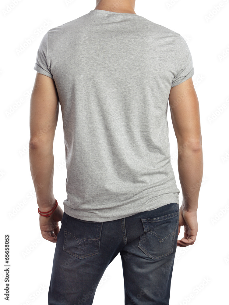 man wearing blank t-shirt. Isolated on white. man wearing blank t-shirt. Isolated on white.