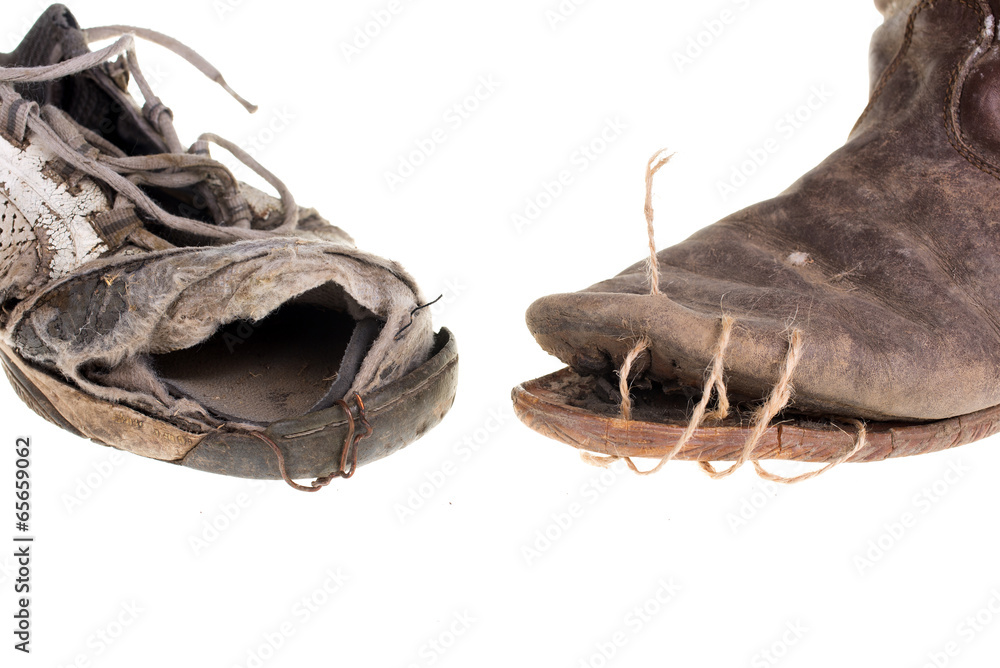 old and broken shoes Photos | Adobe Stock