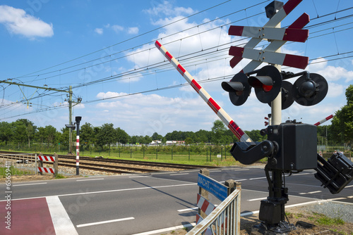 Closing barriers of a rail crossing