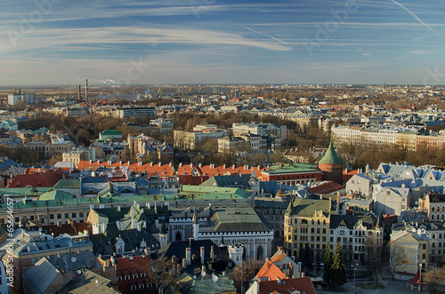 Old Town of Riga (Latvia). View from St.Peter's Church