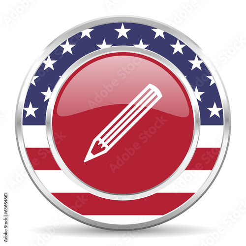 Free Download pencil american icon, usa flag - GFXLoad