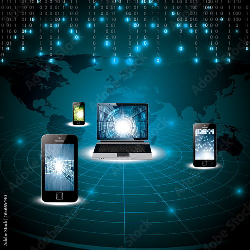 Virtual digital world concept