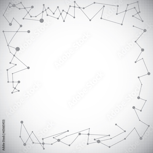 Abstract molecule silver white background
