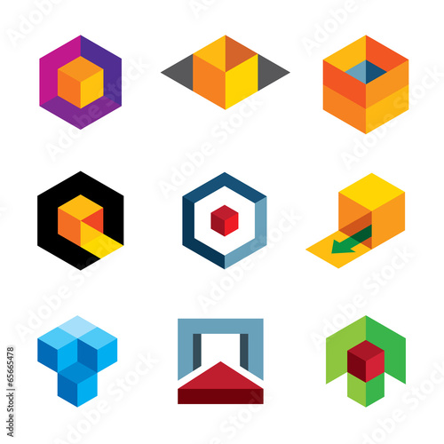 Creative 3d cube for professional company logo icon