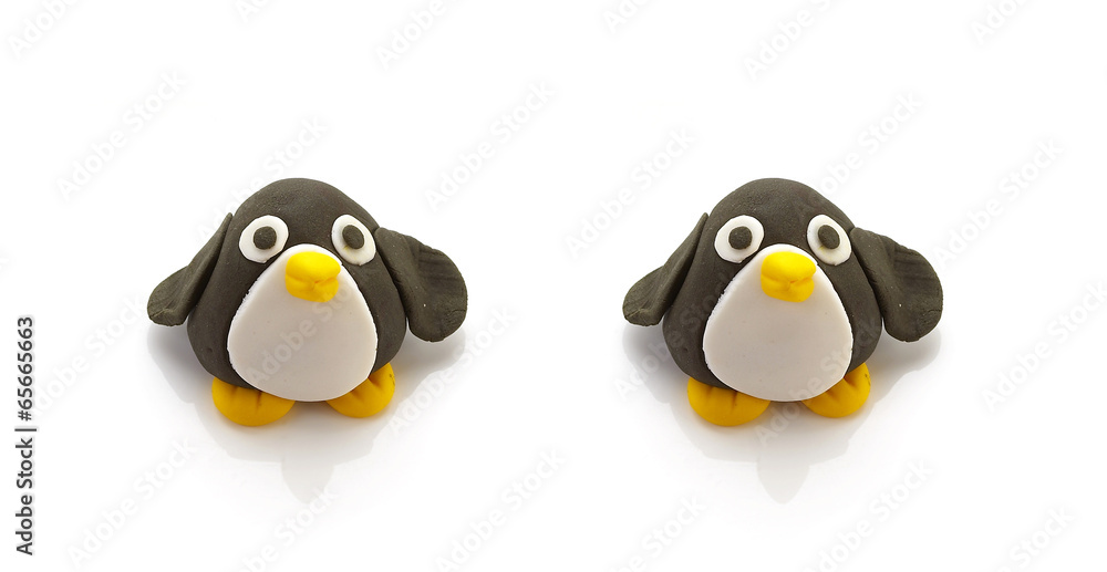 two penguin doll on white background two penguin doll on white background