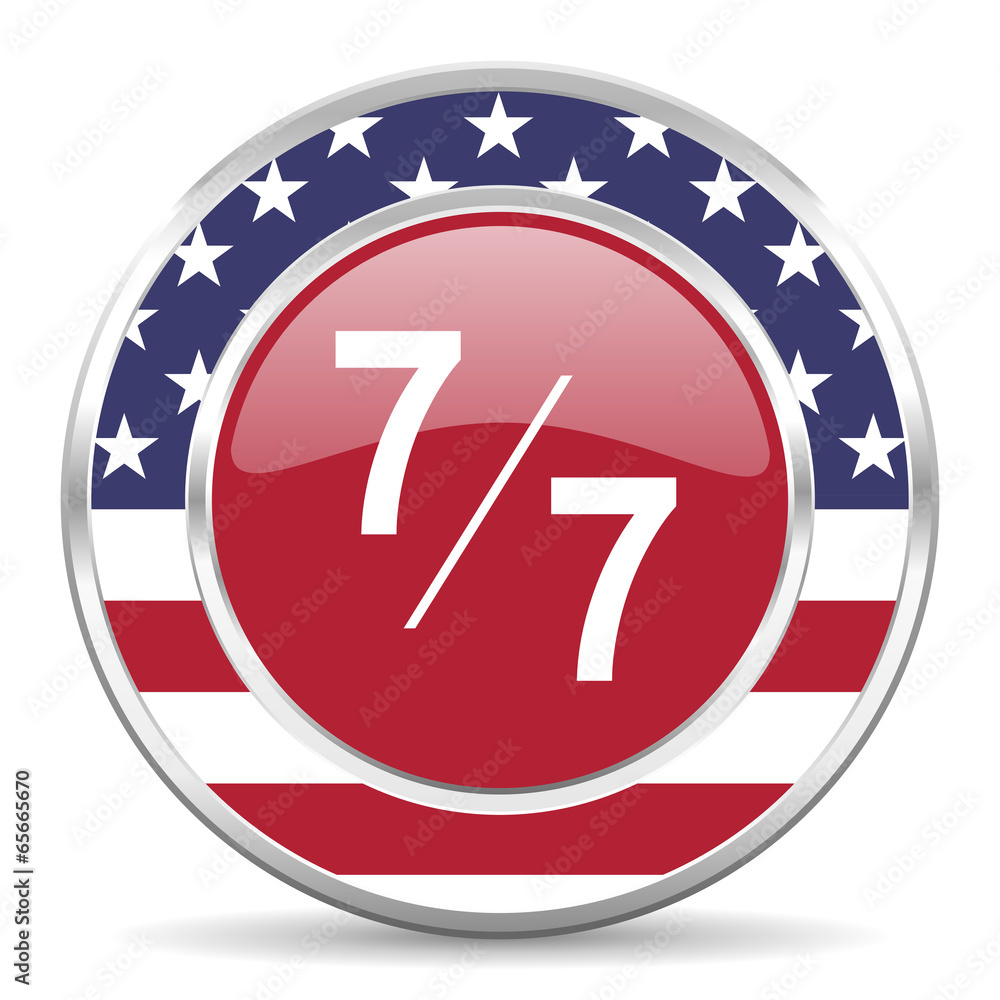 Fototapeta premium 7 per 7 american icon, usa flag