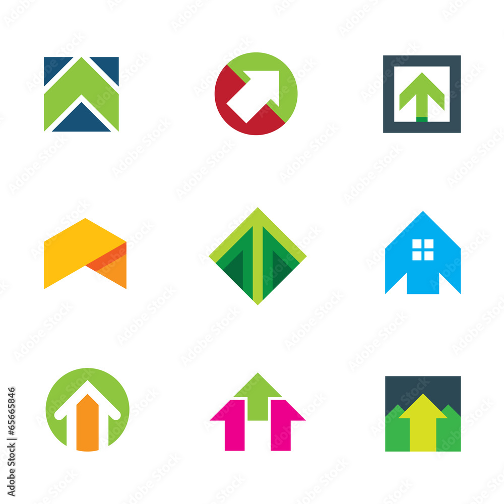 Progress success arrow up to innovation business logo icon Progress success arrow up to innovation business logo icon