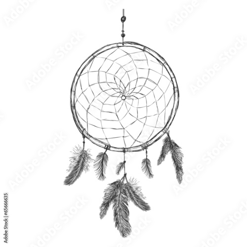 Vector Sketch Indian Mascot Dream Catcher