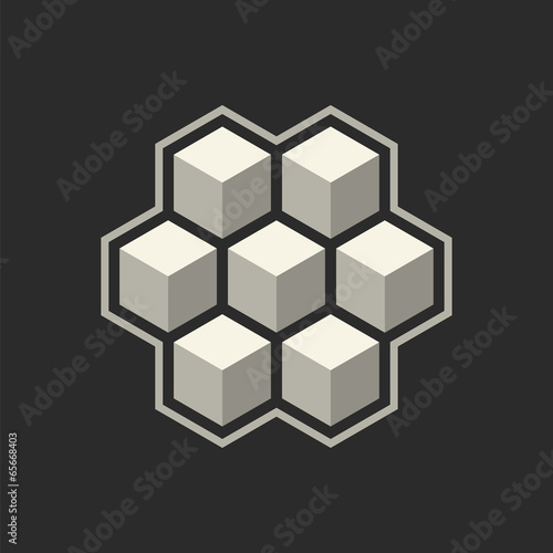 Abstract icon with 3d cubes