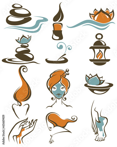 large vector collection of beauty and spa sign