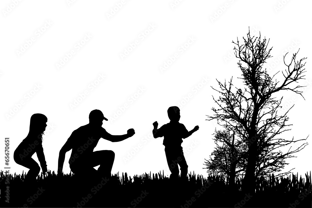 Vector silhouette of family. Vector silhouette of family.