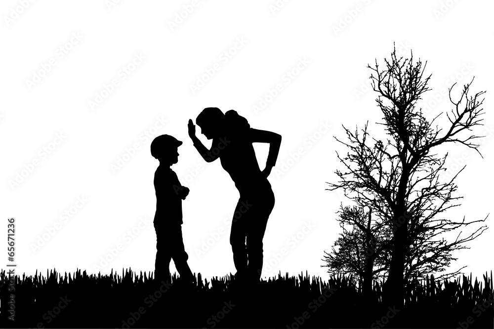 Vector silhouette of family.