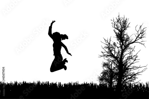 Vector silhouette of a woman.