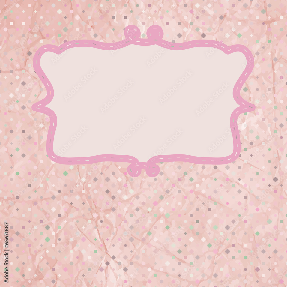 Pink Polka Dot Invitation Card. EPS 8