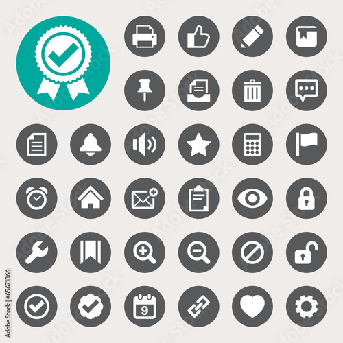 Computer and application interface  icon set