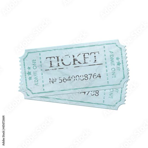 Old vintage paper ticket with number. EPS 8