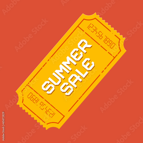 Vector Summer Sale Ticket Illustration