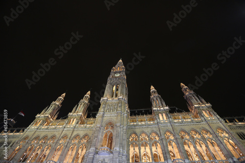 Vienna City Hall at night