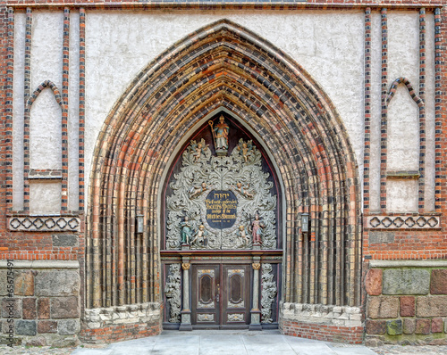 Entrance to the Cathedral St. Nikolai in Stralsund (Germany)