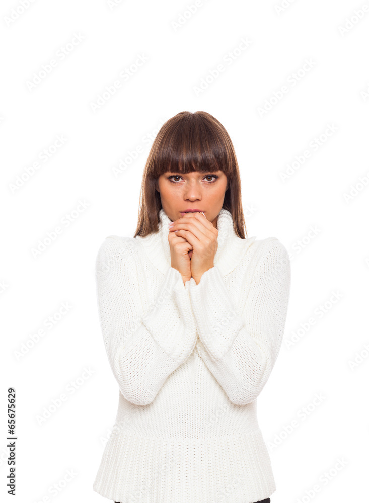 woman in sweater woman in sweater