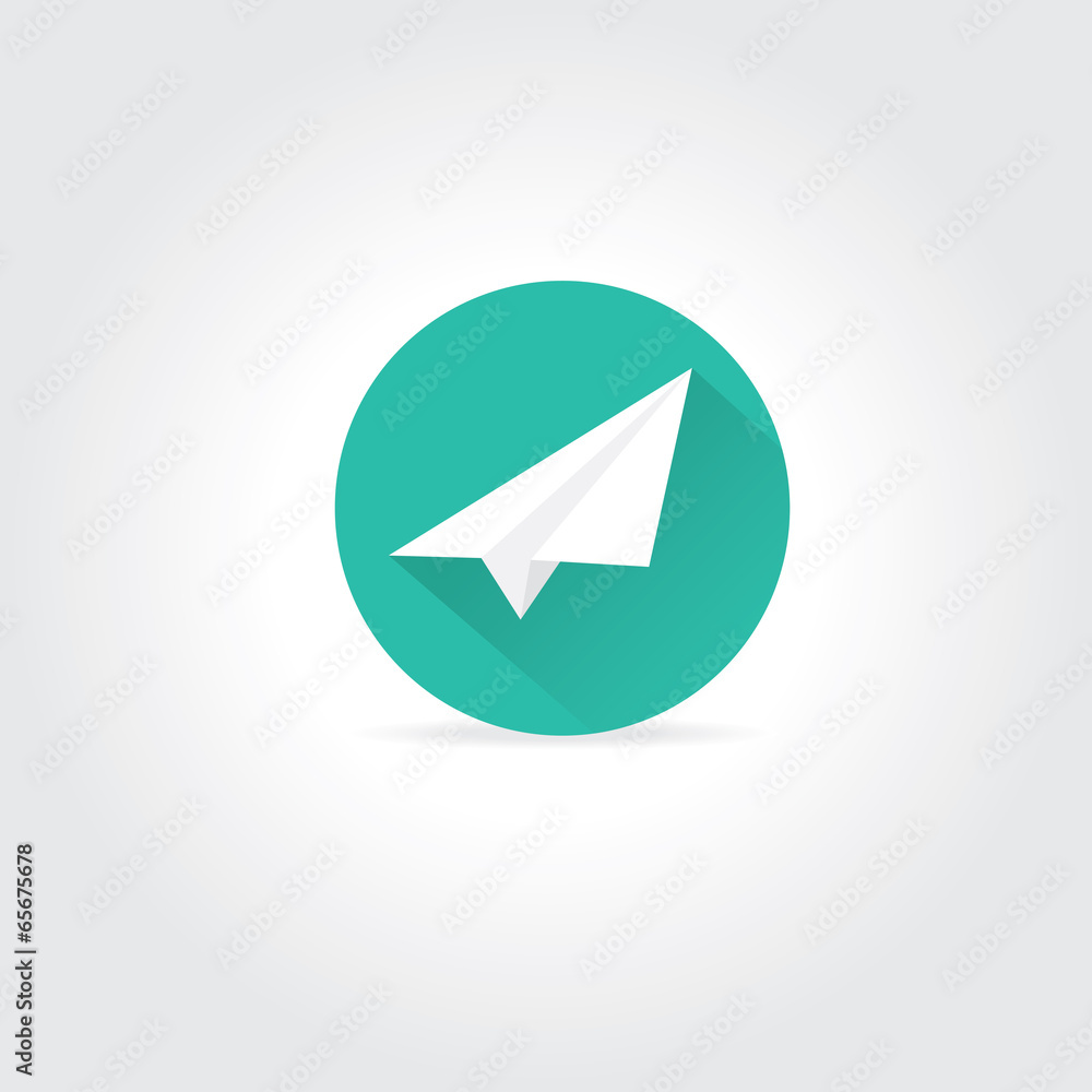 vector paper plane icon with long shadow vector paper plane icon with long shadow