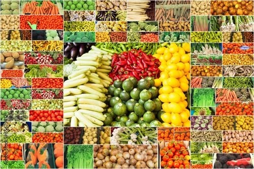 légumes frais au marché bio 