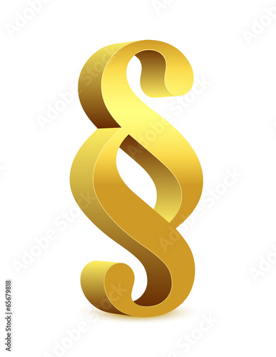 Paragraph – Goldenes 3D Paragraphenzeichen