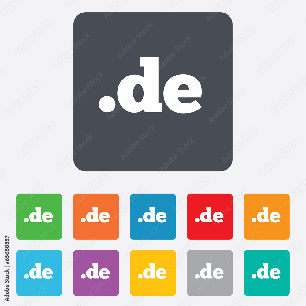 Domain DE sign icon. Top-level internet domain Domain DE sign icon. Top-level internet domain