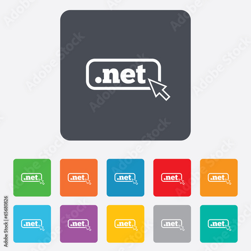 Domain NET sign icon. Top-level internet domain