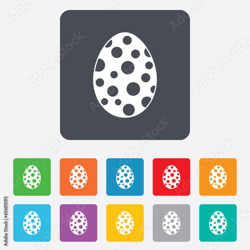 Easter egg sign icon. Easter tradition symbol.