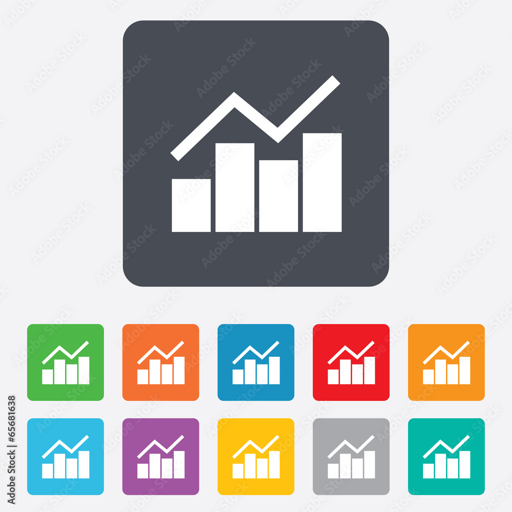 Graph chart sign icon. Diagram symbol. Graph chart sign icon. Diagram symbol.