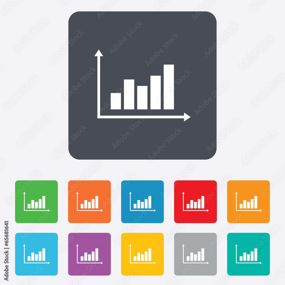Graph chart sign icon. Diagram symbol. Graph chart sign icon. Diagram symbol.