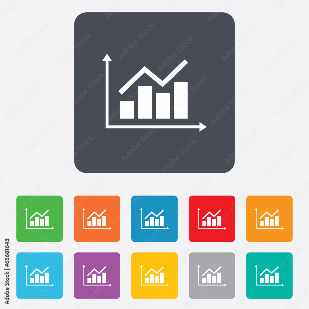 Graph chart sign icon. Diagram symbol. Graph chart sign icon. Diagram symbol.