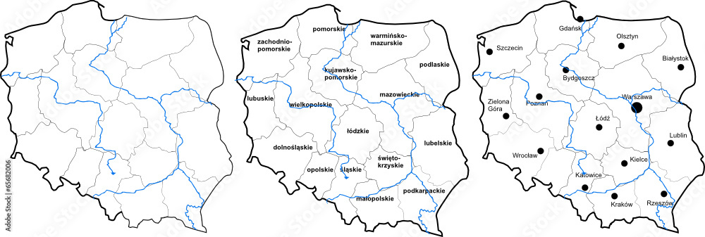 Obraz premium Polska mapa