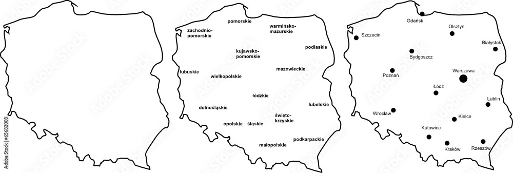 Naklejka premium Polska mapa