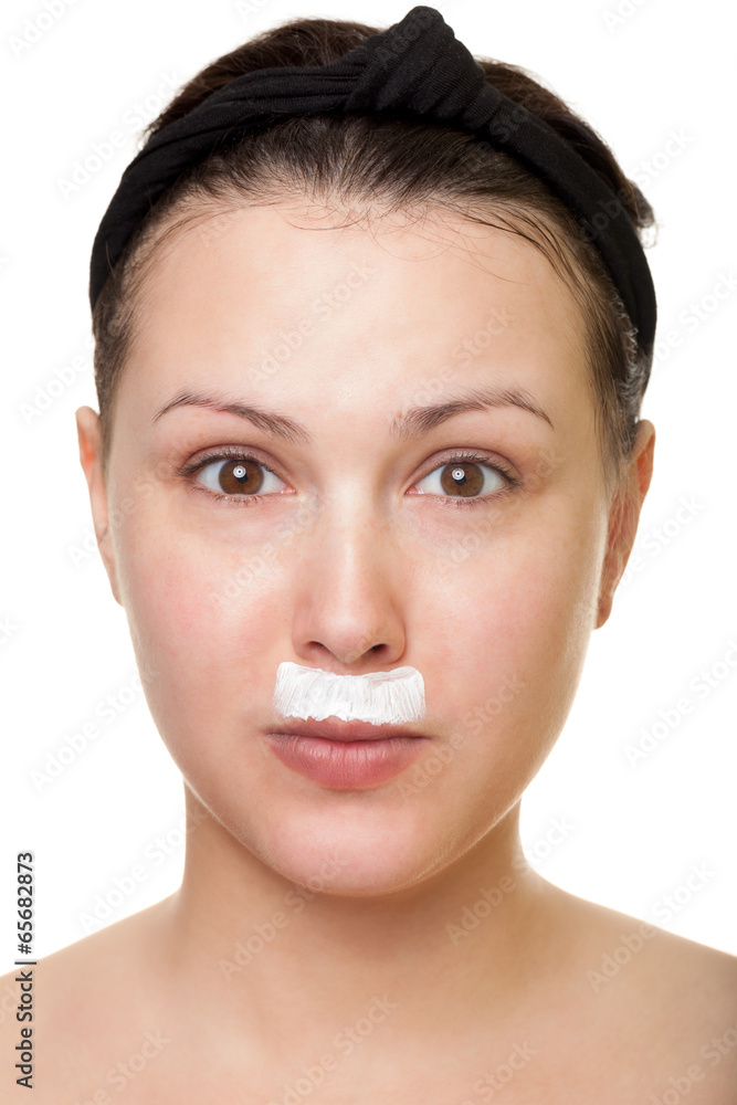 Playing with face cream Playing with face cream