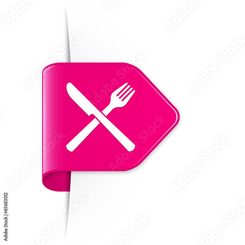 Knife and fork - Pinker Sticker Pfeil mit Schatten