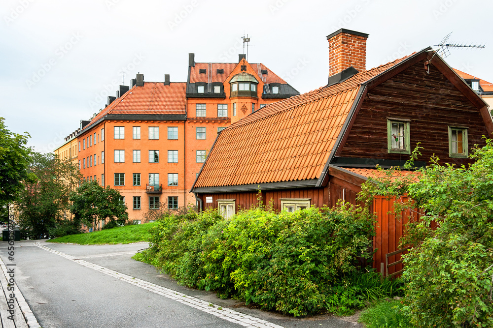 Houses at Sodermalm in Stockholm. Sweden Houses at Sodermalm in Stockholm. Sweden