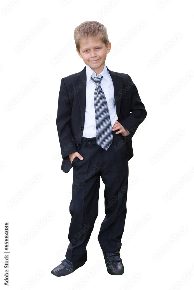 Portrait of schoolboy on white background Portrait of schoolboy on white background