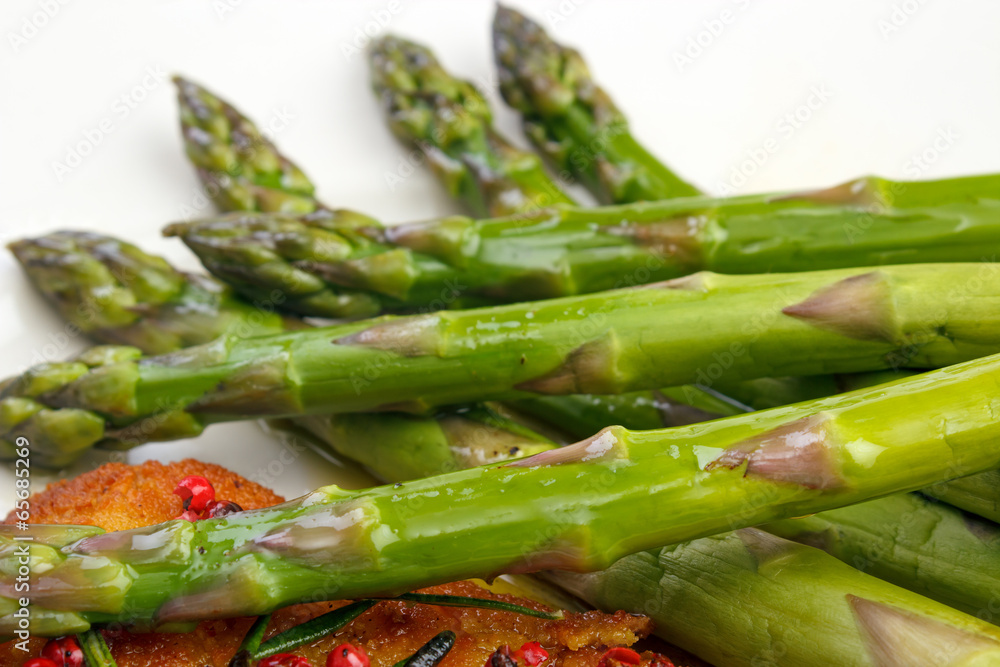 Steam cooked asparagus closeup Steam cooked asparagus closeup
