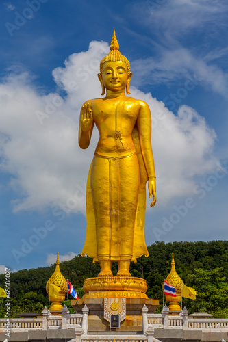 Standing Buddha statue  on the top of Hatyai Hill